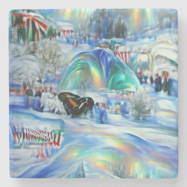 Winter Dreamscape Stone Coaster (Front)