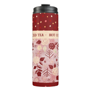Winter drink thermal tumbler floral rose