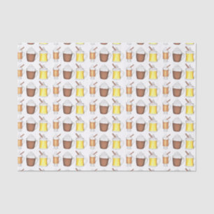Winter Drinks Eggnog Hot Cocoa Rum Christmas Tissue Paper