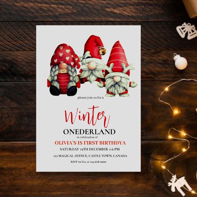 Winter Dwarves Scandi Cute Birthday Party  Invitation (Creator Uploaded)