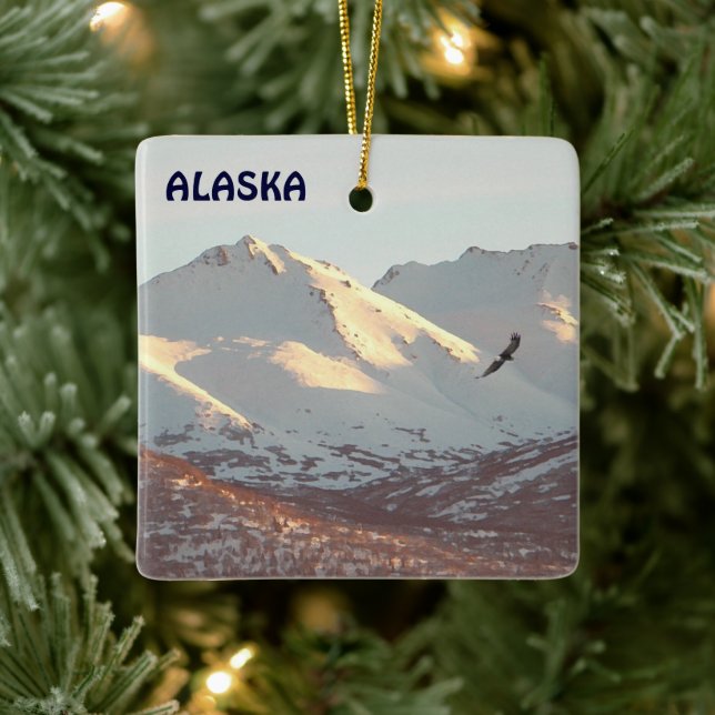 Winter Eagle Ceramic Tree Decoration (Tree)