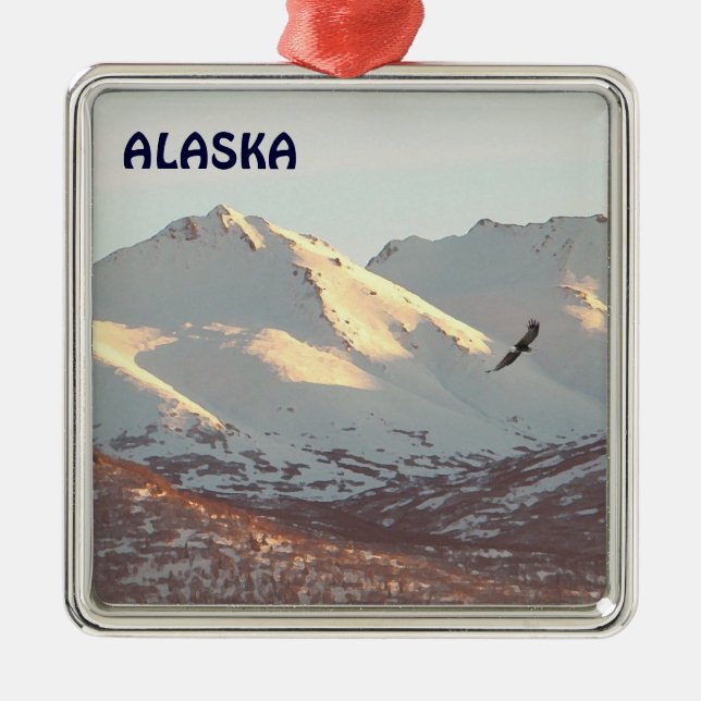 Winter Eagle Metal Tree Decoration (Front)