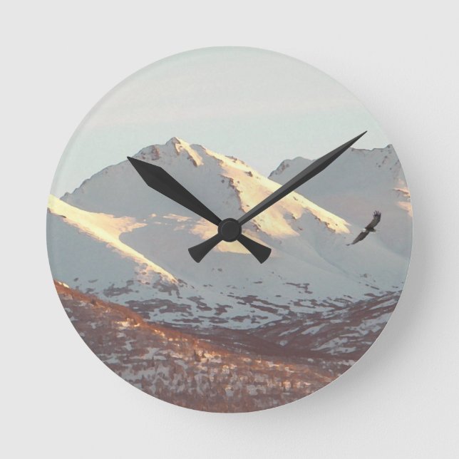 Winter Eagle Round Clock (Front)