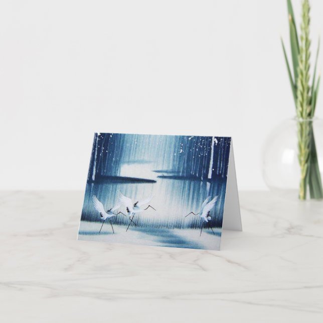 Winter Egrets Thank You Note Card (Front)