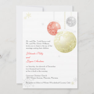 Winter Elegance Christmas Wedding Invitation