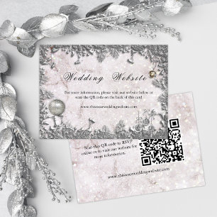 Winter Elegance Christmas Wedding Website Enclosure Card