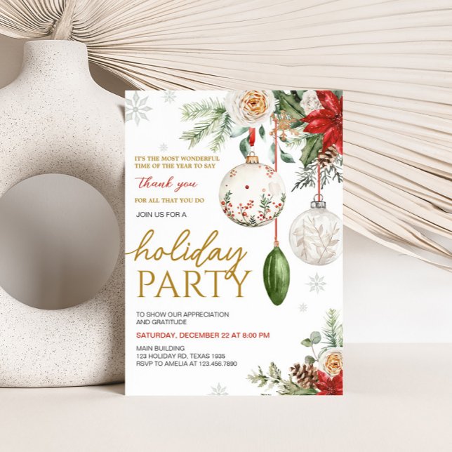 Winter Elegant Company Holiday Party Invitation (Winter Elegant Company Holiday Christmas Party Invitation)