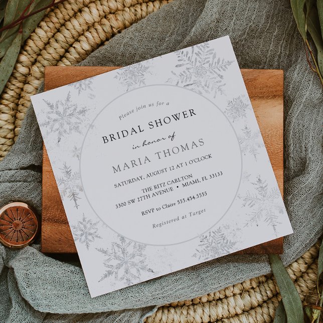 Winter Elegant Snowflake Bridal Shower Invitation (Creator Uploaded)