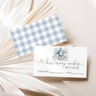 Winter Elephant Baby Shower Guess How Many Candies Enclosure Card