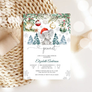 Winter Elephant Baby Shower Invitation