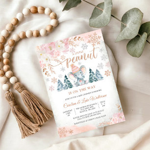 Winter Elephant Baby Shower Invitation