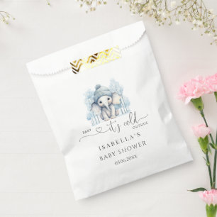 Winter Elephant Boy Baby Shower Favour Bag