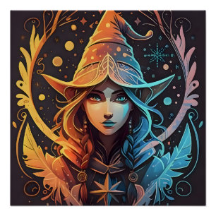 Winter Elf Whimsy: Beautiful Logo Style Design Poster