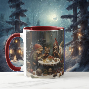 Winter Elves Tea with a Mouse Friend Add Name Gift Mug