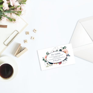 Winter Embrace Floral Wedding Website   Burgundy Enclosure Card