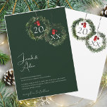 Winter Emerald Green Festive Christmas Wedding Invitation<br><div class="desc">Winter Emerald Green Festive Christmas Wedding Invitation - Elegant Foliage in Rustic Evergreen Hues. Embrace the enchantment of the season with our traditional Christmas wedding invitation, adorned in the rich and festive colours of red and green. This elegant invitation features delicate foliage accents that evoke the beauty of winter's evergreen...</div>