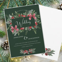 Winter Emerald Green Festive Christmas Wedding