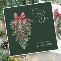 Winter Emerald Green Festive Christmas Wedding