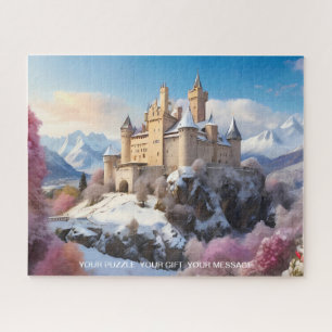 Winter Enchantment: Castle in the Snowy Peaks Jigsaw Puzzle