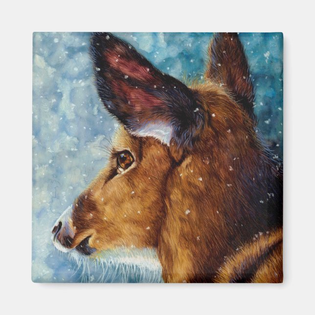Winter Enchantment - Deer Magnet (Front)