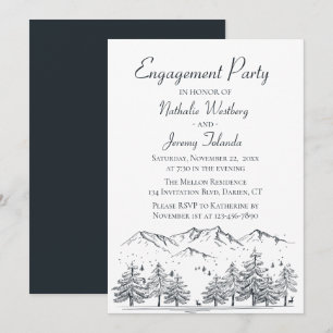 Winter Engagement Party Mountain Country Wedding Invitation