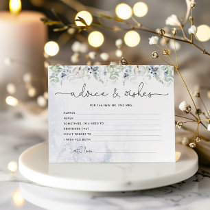 Winter eucalyptus advice and wishes bridal shower