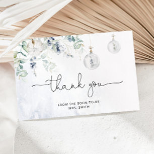 Winter eucalyptus bridal shower thank you card