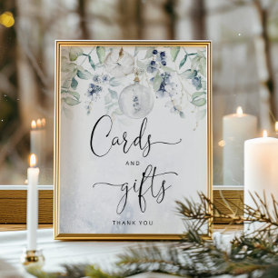 Winter eucalyptus elegant cards and gifts poster