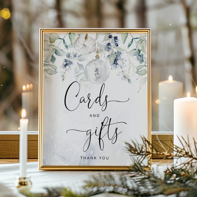 Winter eucalyptus elegant cards and gifts poster (Creator Uploaded)