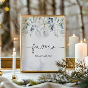 Winter eucalyptus elegant favours please take one poster