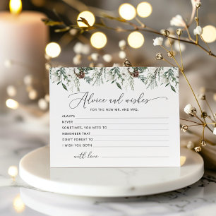 Winter evergreen advice and wishes bridal shower