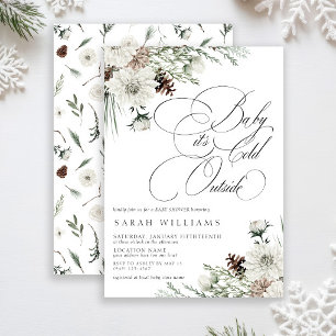 Winter Evergreen Baby its Cold Outside Baby Shower Invitation
