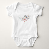 Winter evergreen bird  baby shower