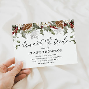 Winter Evergreen Brunch with the Bride Shower Invitation