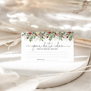 Winter evergreen Date night ideas. Date jar Enclosure Card