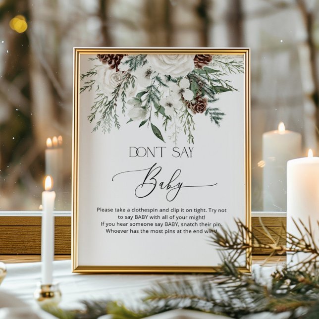 Winter evergreen Don't say baby game Poster (Creator Uploaded)