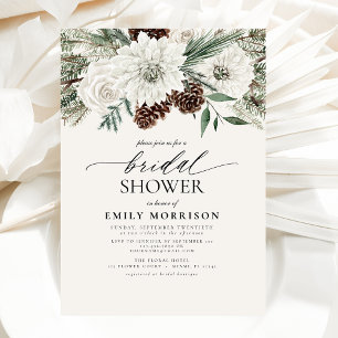 Winter Evergreen Elegant Bridal shower Invitation