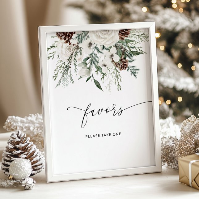 Winter evergreen elegant favours take a treat poster (Creator Uploaded)