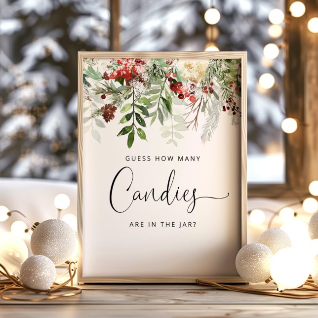 Winter evergreen Guess how many candies Poster (Creator Uploaded)
