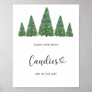 Winter evergreen Guess how many candies  Poster