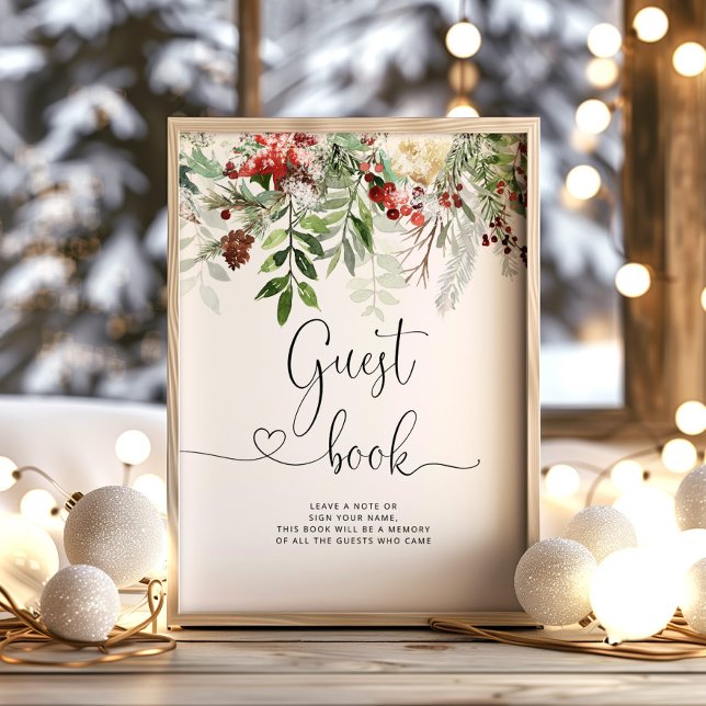 Winter evergreen Guest book Poster (Creator Uploaded)
