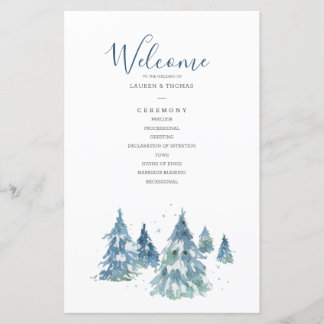 Winter Evergreen Tree Watercolor Wedding