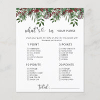 Winter evergreen whats in your purse baby shower