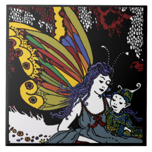 Winter fairies ceramic tile
