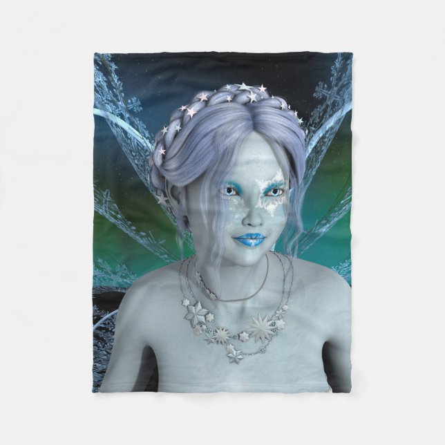 Winter Fairy Fleece Blanket (Front)