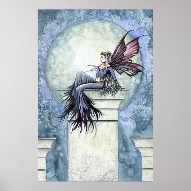 Winter Fairy Full Moon Poster Print (Front)