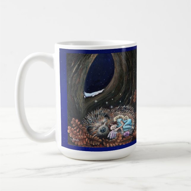 Winter Fairy Guardian of Dreams Coffee Mug (Left)