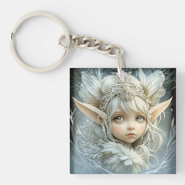 Winter fairy shirt key ring (Front)