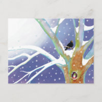 Winter Fairy Tale - Singing Blackbird and a gnome