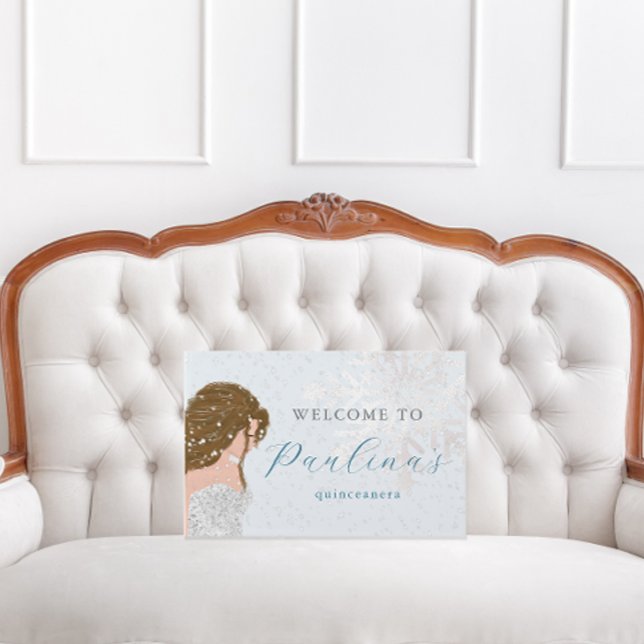 Winter Falling Snow 15th Birthday Quinceañera Blue Guest Book (Coordintating ice blue winter snow birthday quinceanera guest book design is pretty and delicate.)